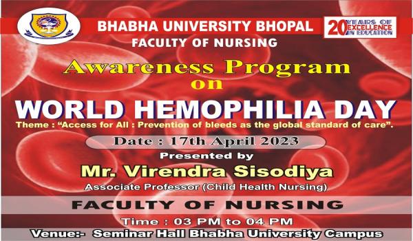 Awareness program on World Hemophilia Day