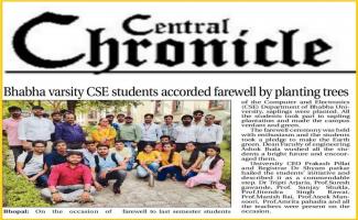 Bhabha versity CSE students accorded farewell by planting trees 